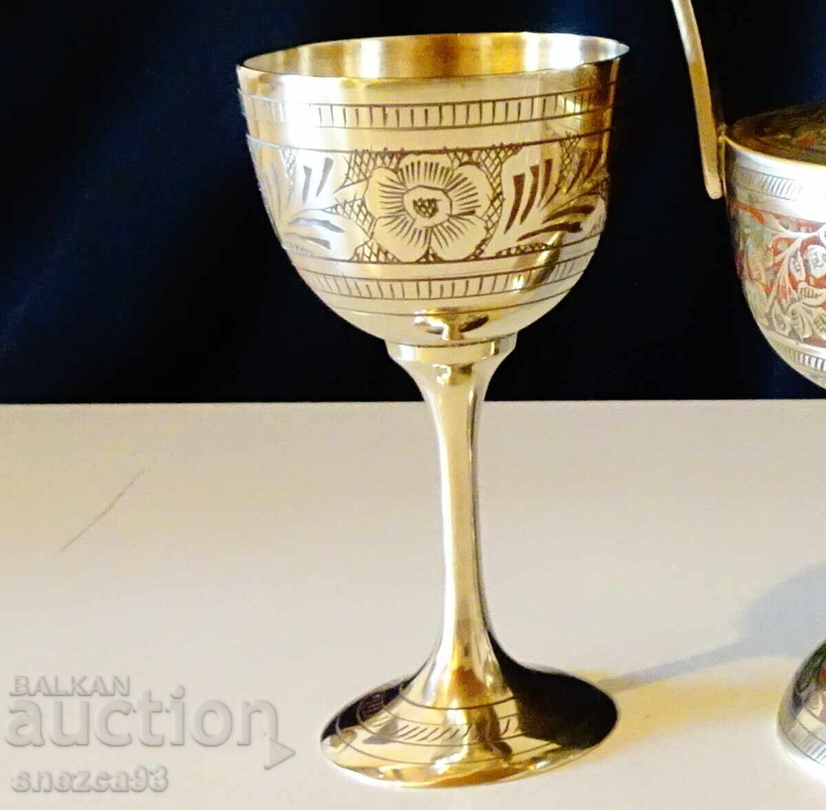 Бронзова чаша 100 мл.,клетъчен емайл,бижу.