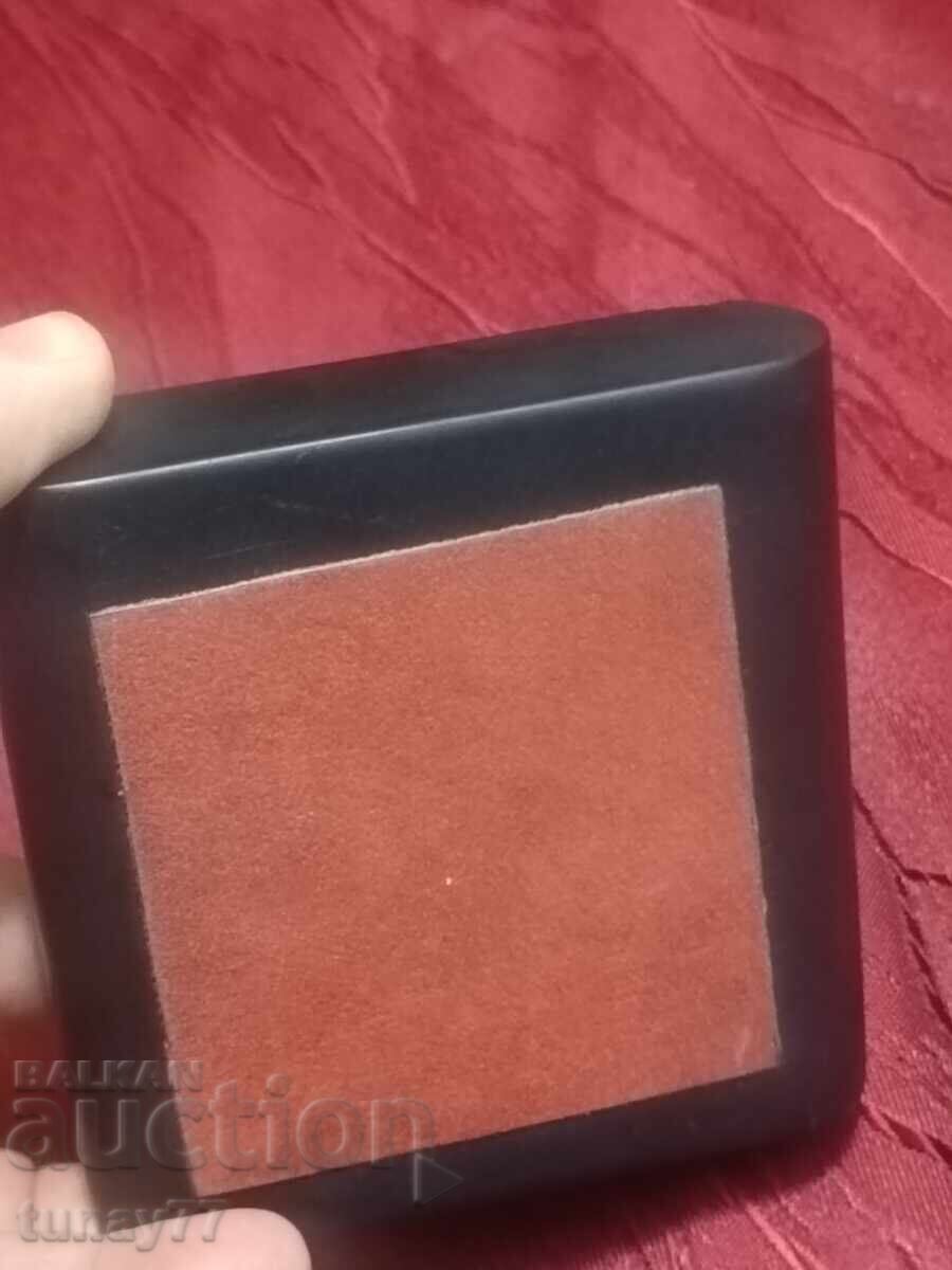 Retro bronze lighter from two parts with a massive stone base - 6