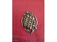 Αντίκα καρφίτσα, ντουμπλέ, επιχρύσωση, μαργαριτάρια