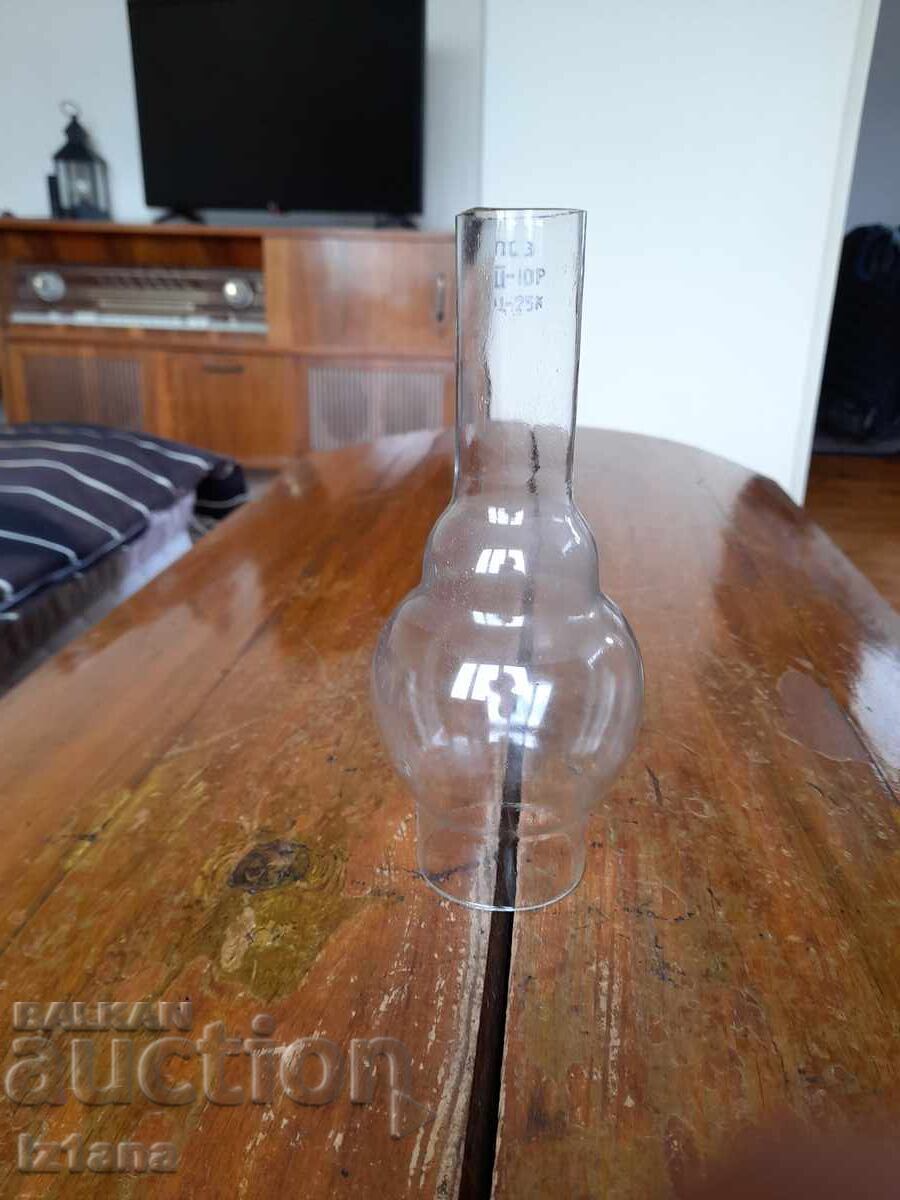 Old glass for gas lamp, lantern