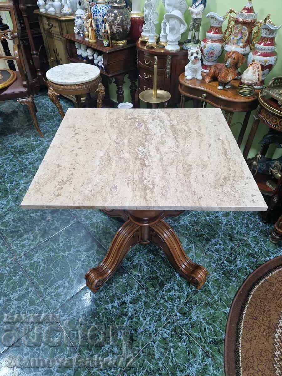 Fantastic Antique Belgian Wooden Table with Marble Top with price € 305.75 | 598.00 BGN