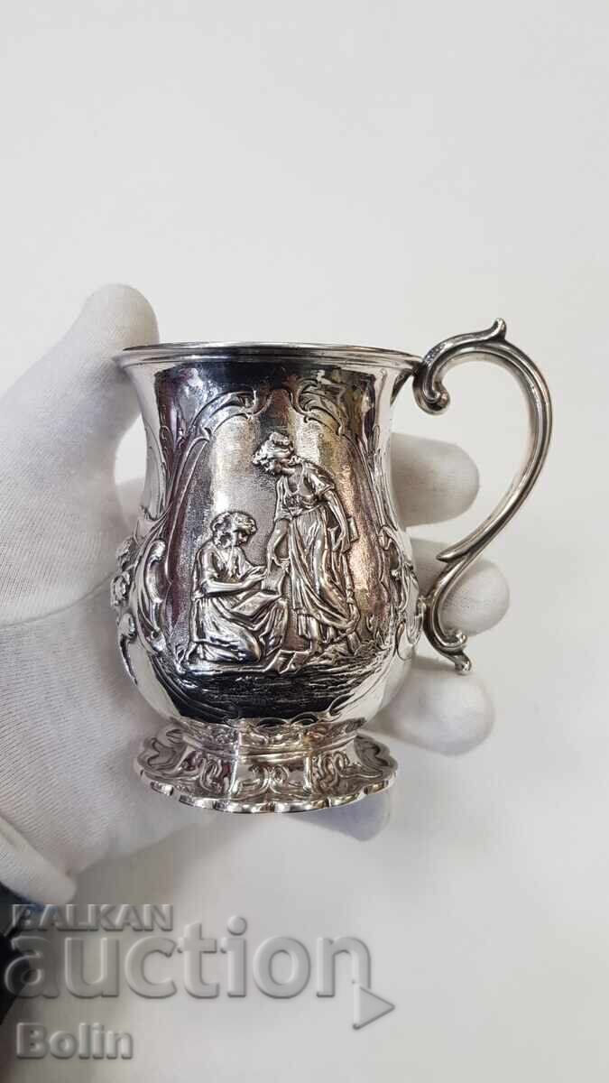 Рядка сребърна чаша Vicrian - Era - 19. век - Англия - 7