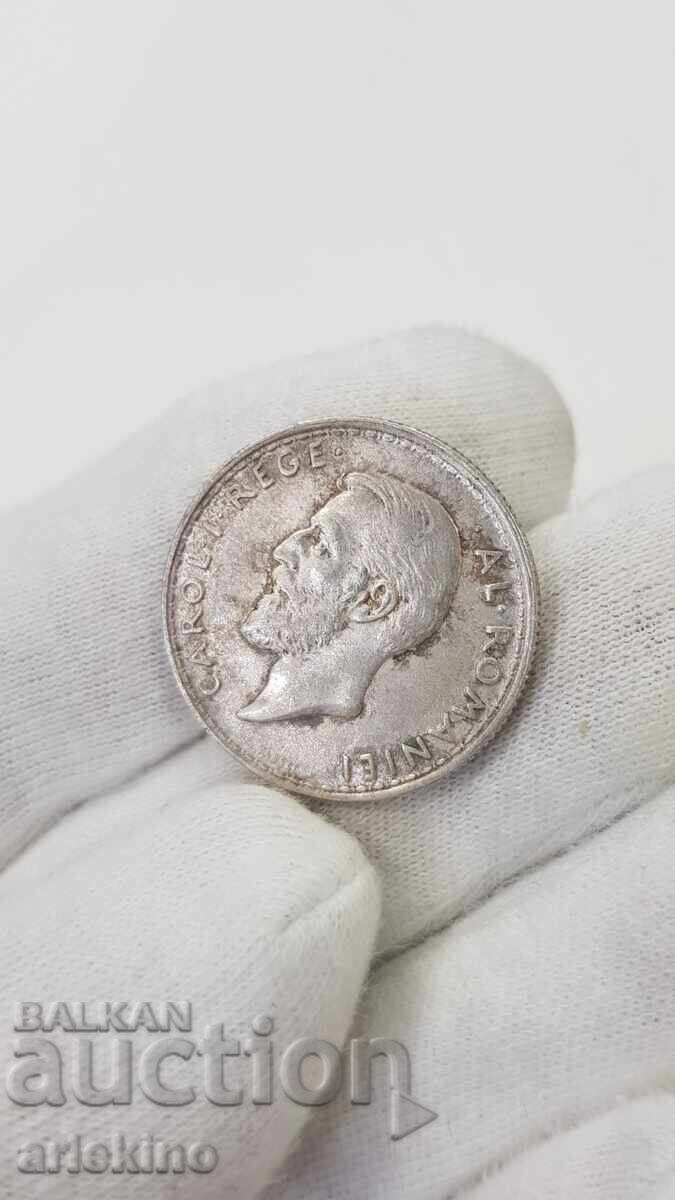 Monedă de argint românească regală 2 lei 1914 - 6 Monedă de argint românească regală 2 lei 1914 - 6