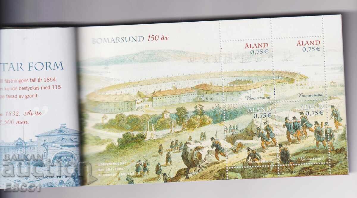 Καθαρό μπλοκ σε καρτελάκι Μάχη του Bomarsund 2004 από τα νησιά Ώλαντ