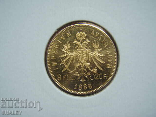 Auction  20 Francs / 8 Florin 1886 Austria - AU/Unc (gold)