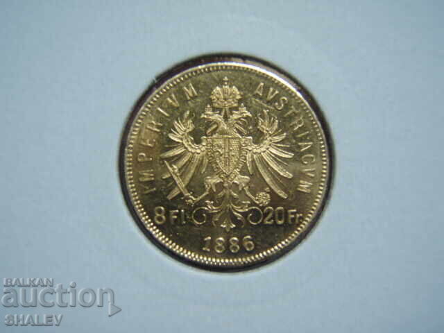Delivery of 20 Francs / 8 Florin 1886 Austria - AU/Unc (gold)