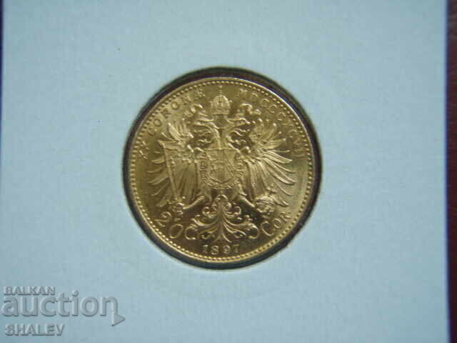 Licitație 20 Coroane 1897 Austria (20 korona Avstriya) - AU+ (zlato)