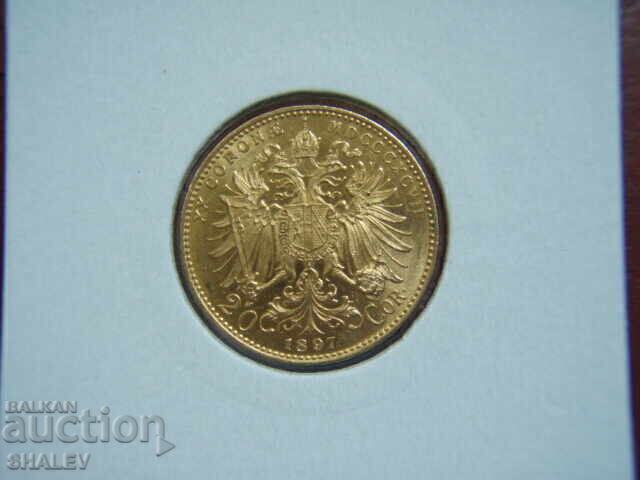 Livrarea 20 Coroane 1897 Austria (20 korona Avstriya) - AU+ (zlato)
