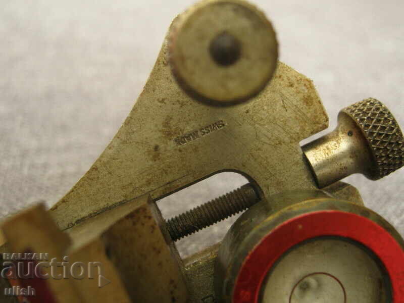 Παράδοση Ελβετικό παλιό ορειχάλκινο εργαλείο ωρολογοποιίας έλεγχος ζυγοστάθμισης