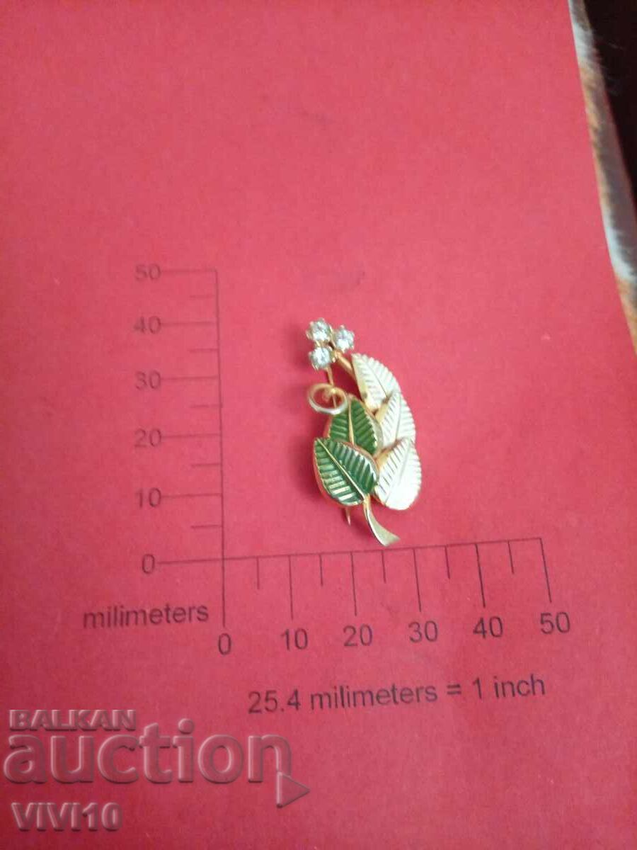 Antique enamel brooch with stones Antique enamel brooch with stones