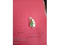 Antique enamel brooch with stones