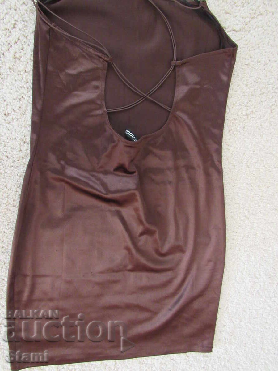 Livrarea Rochie elastică scurtă cu bretele H&M, culoarea cafea, mărimea M