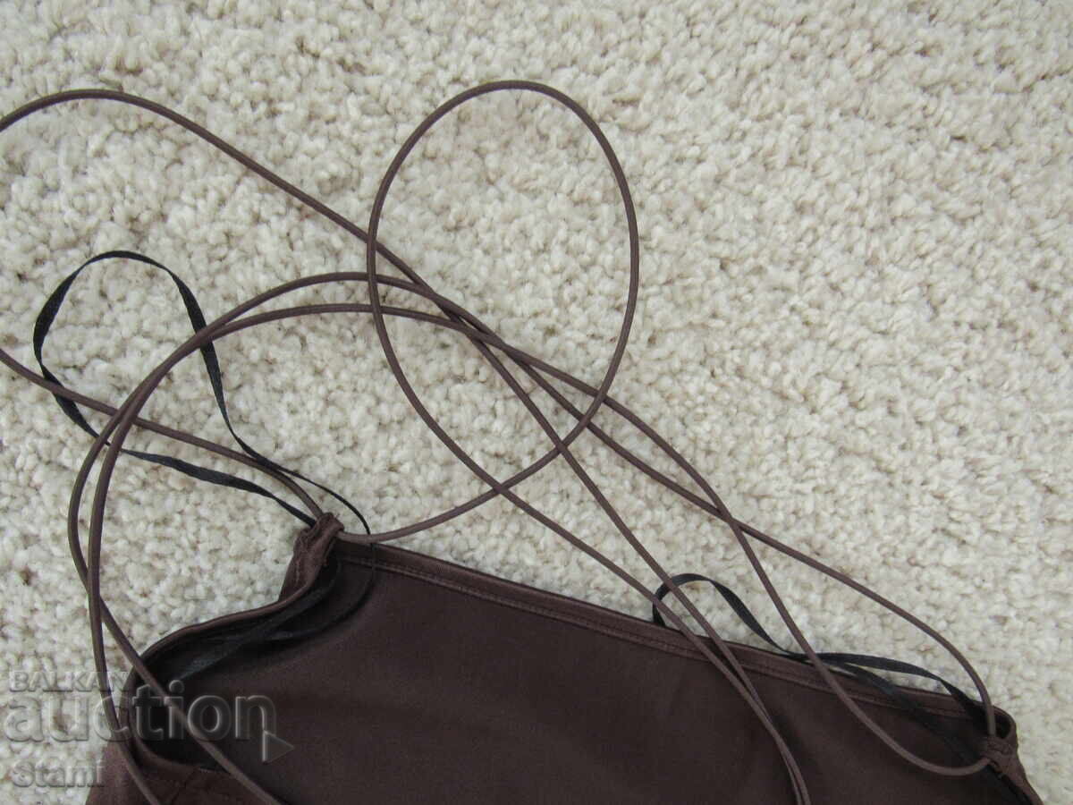 Rochie elastică scurtă cu bretele H&M, culoarea cafea, mărimea M - 6