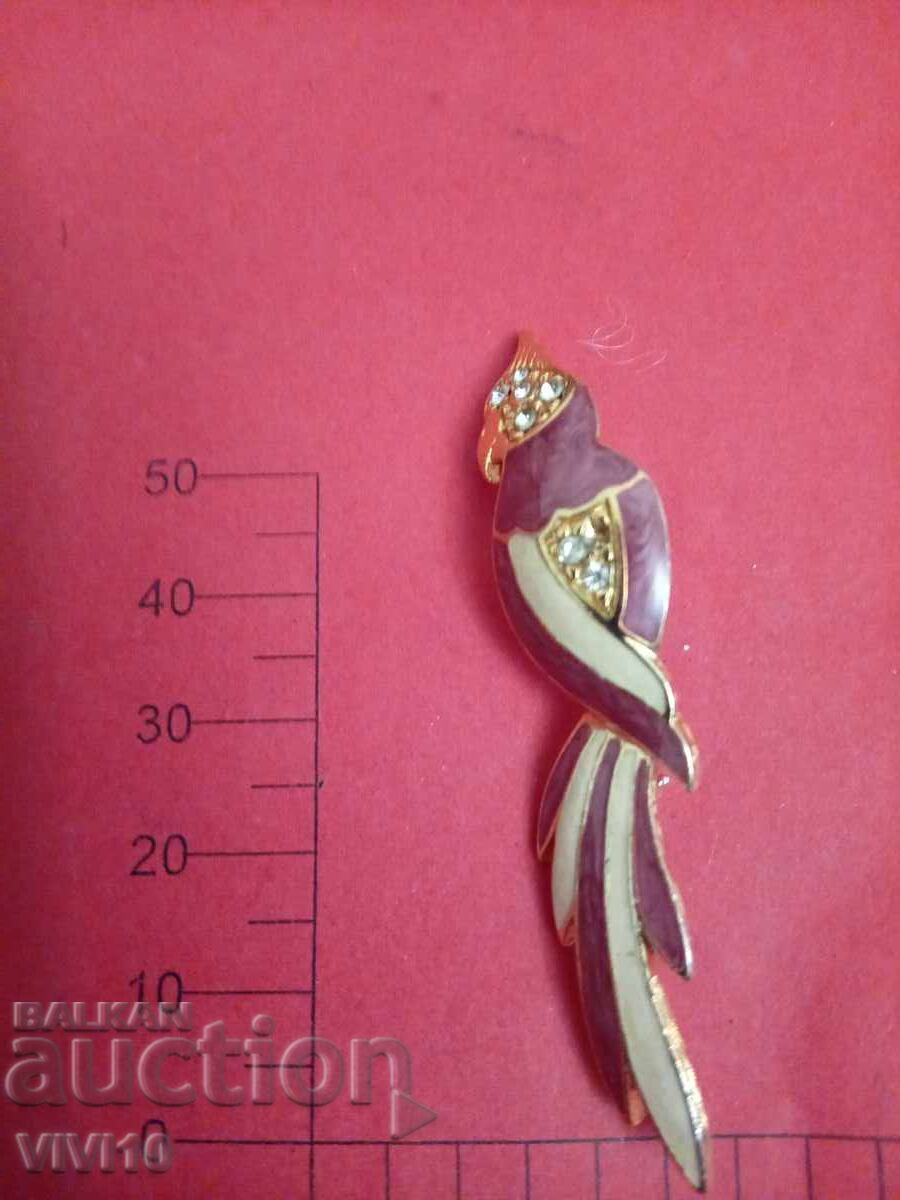 Antique enamel brooch with stones Antique enamel brooch with stones