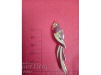 Broșă veche email cu pietre