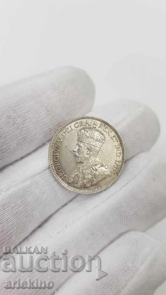 Rare Silver Coin 25 Cents British Canada 1919 - 7 Rare Silver Coin 25 Cents British Canada 1919 - 7