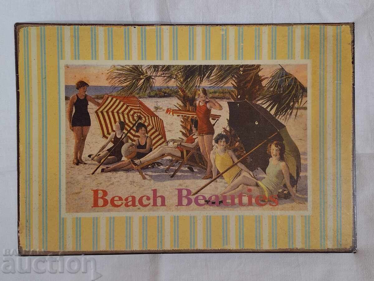 Αντίκα μεταλλική πινακίδα -- Beach Beauties