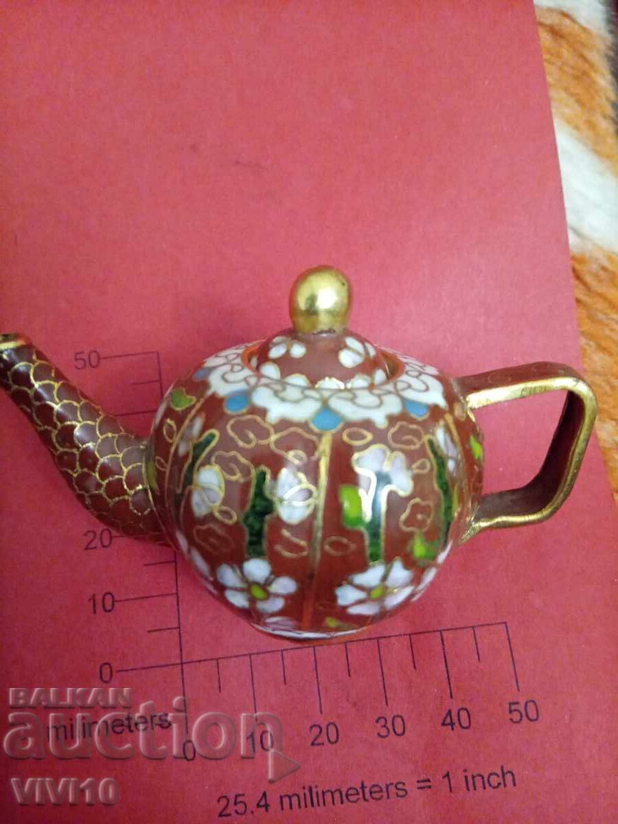 Antique cloisonné teapot, miniature Antique cloisonné teapot, miniature