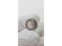 Rare Coin 20 Cents 1877 Mauritius Victoria