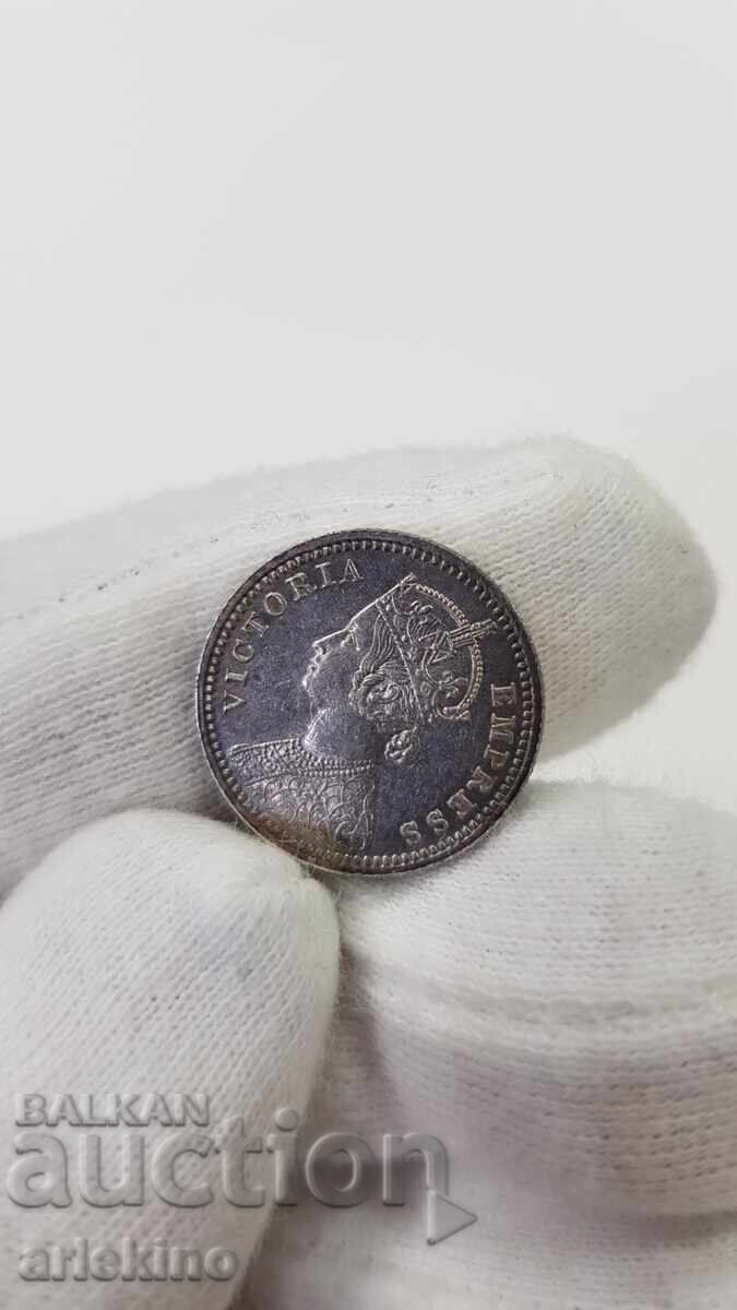 Rare Silver Coin 1/4 Rupee 1896 British India with price 190.00 BGN | € 97.15