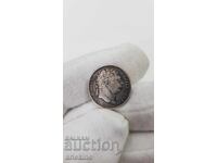 Monedă rară de argint 6 pence 1818 Marea Britanie George al III-lea