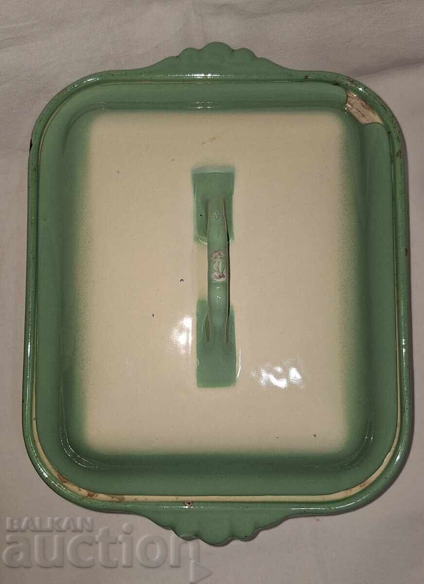 Винтидж марков чугунен емайлиран съд за печене с капак с цена 70.00 лв. | € 35.79 Винтидж марков чугунен емайлиран съд за печене с капак с цена 70.00 лв. | € 35.79