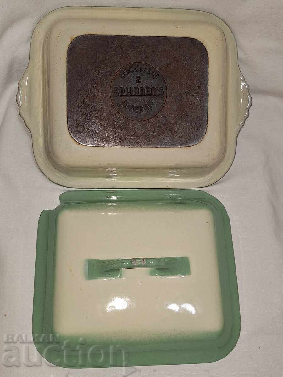 Винтидж марков чугунен емайлиран съд за печене с капак - 5 Винтидж марков чугунен емайлиран съд за печене с капак - 5