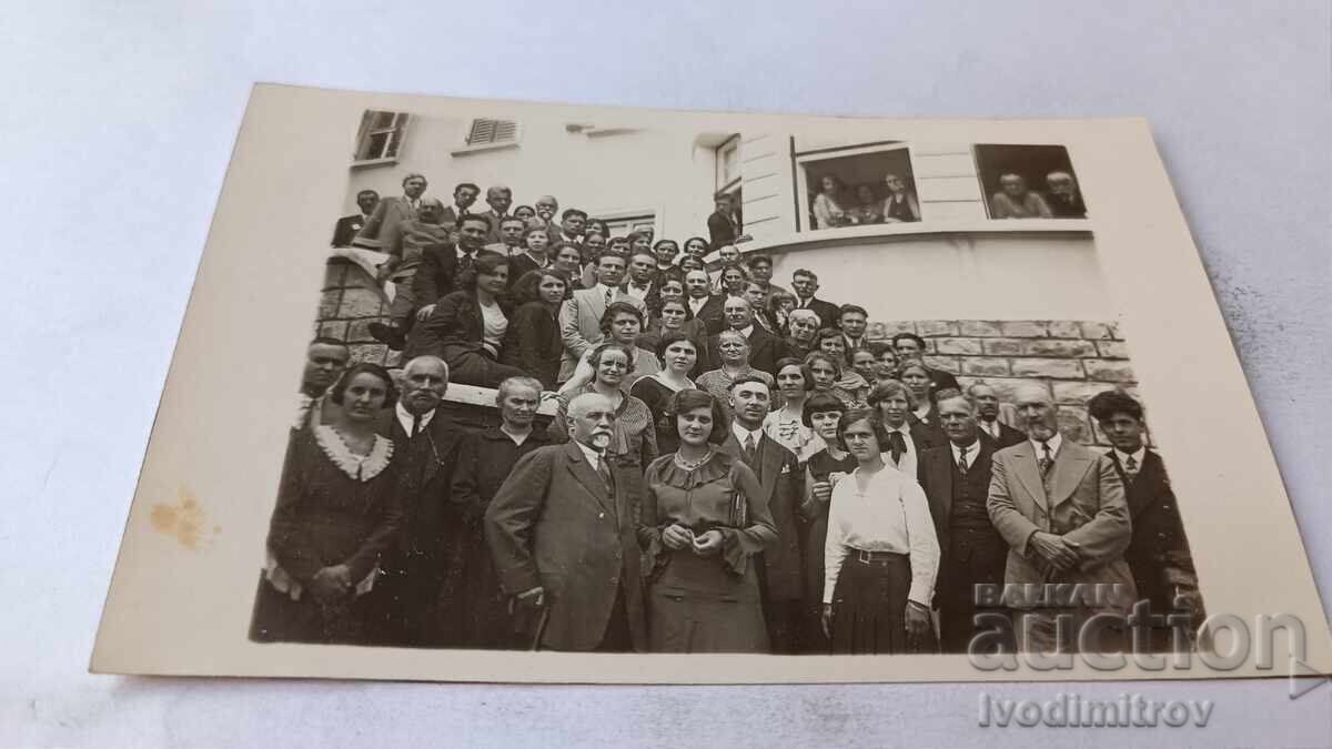 Photograph Bankya Men and women in front of a rest home 1932 Photograph Bankya Men and women in front of a rest home 1932