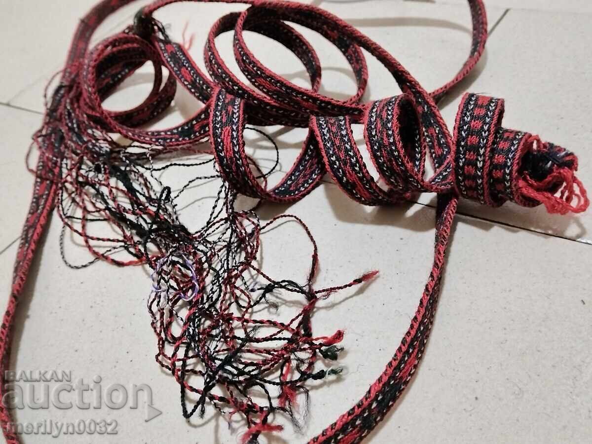 Centură veche țesută manual, 3,50 metri, brâu, curea, costum popular - 6 Centură veche țesută manual, 3,50 metri, brâu, curea, costum popular - 6