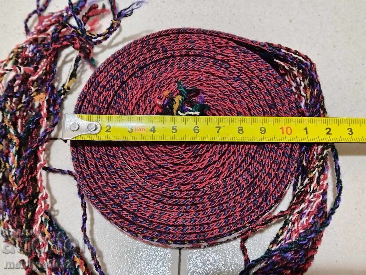 Centură veche țesută manual, 3,35 metri, brâu, curea, costum popular - 7