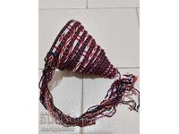 Centură veche țesută manual, 3,35 metri, brâu, curea, costum popular