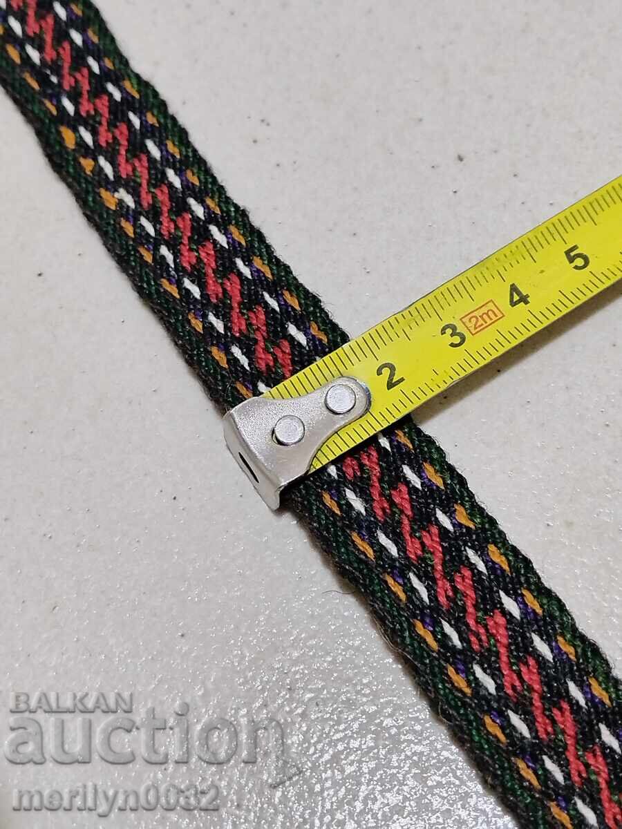 Old hand-woven belt 2.65 meters sash belt folk costume - 5