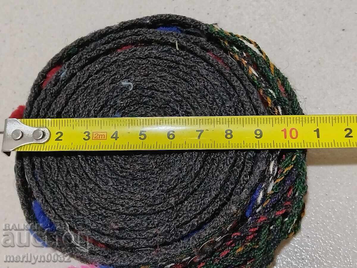 Old hand-woven belt 2.65 meters sash belt folk costume - 7