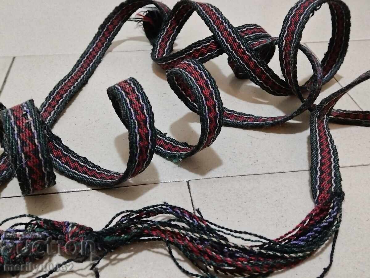 Old hand-woven belt 2.65 meters sash belt folk costume - 7