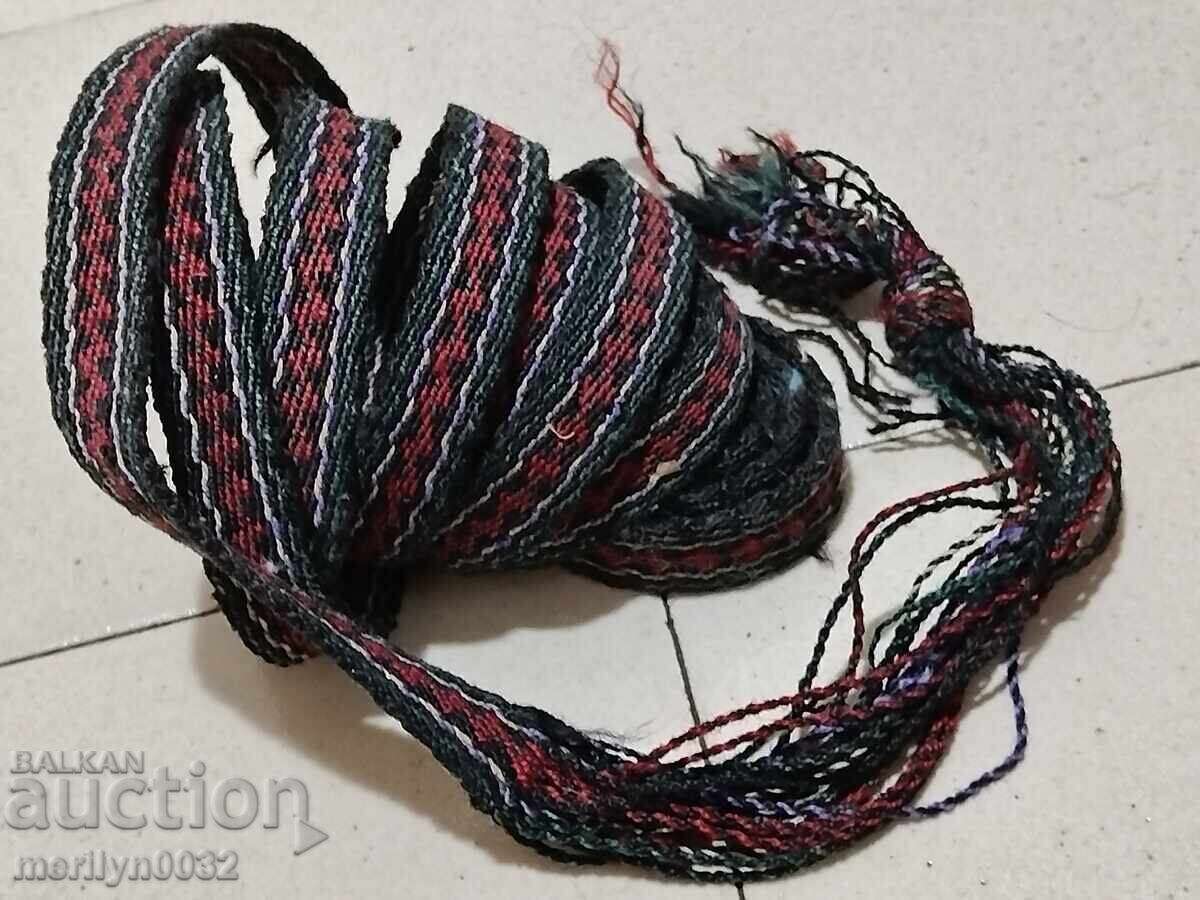 Old hand-woven belt 2.65 meters sash belt folk costume Old hand-woven belt 2.65 meters sash belt folk costume