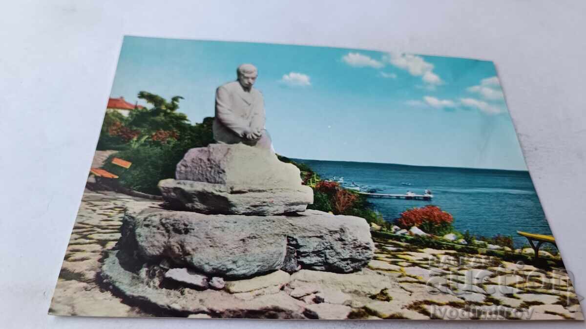 Пощенска картичка Поморие Паметникът на Яворов 1960 Пощенска картичка Поморие Паметникът на Яворов 1960