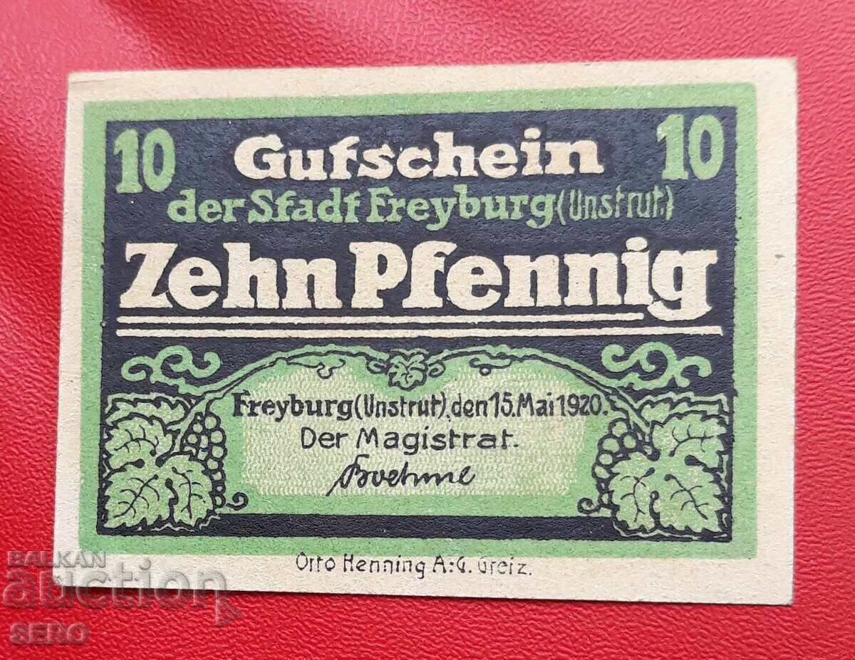 Banknote-Germany-Baden-Württemberg-Freiburg-10 pfennig 1920 with price 2.00 BGN | € 1.02