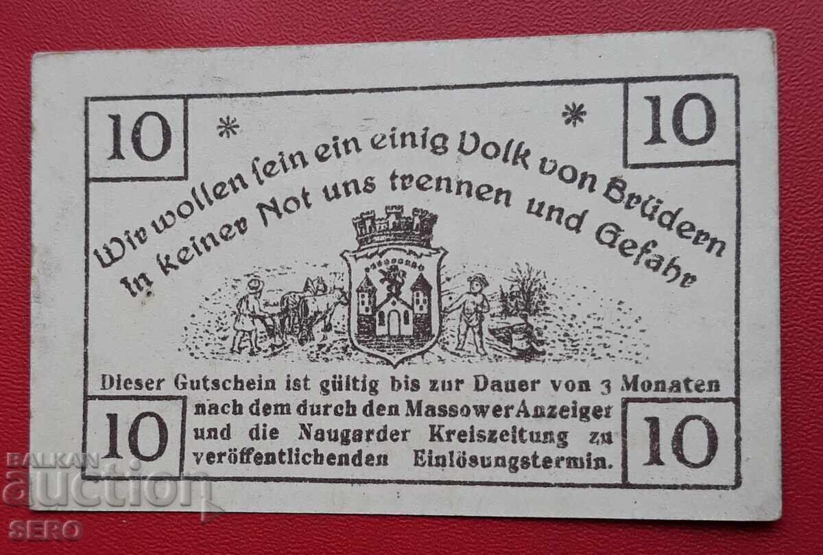 Τραπεζογραμμάτιο-Γερμανία-Pomerania-Masov-10 pfennig 1920 με τιμή 2.00 BGN | € 1.02 Τραπεζογραμμάτιο-Γερμανία-Pomerania-Masov-10 pfennig 1920 με τιμή 2.00 BGN | € 1.02