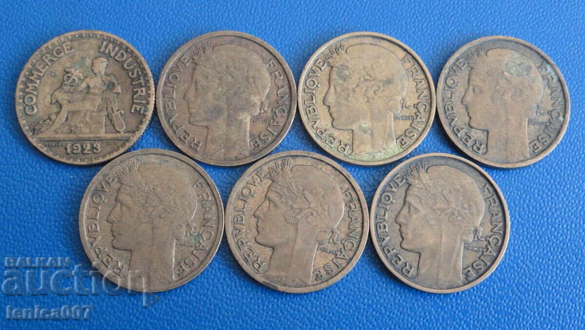 Доставка на Франция 1923-41г. - 50 сантима (7 броя)