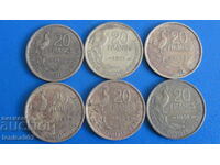 Γαλλία 1950-53 - 20 φράγκα (6 τεμάχια)