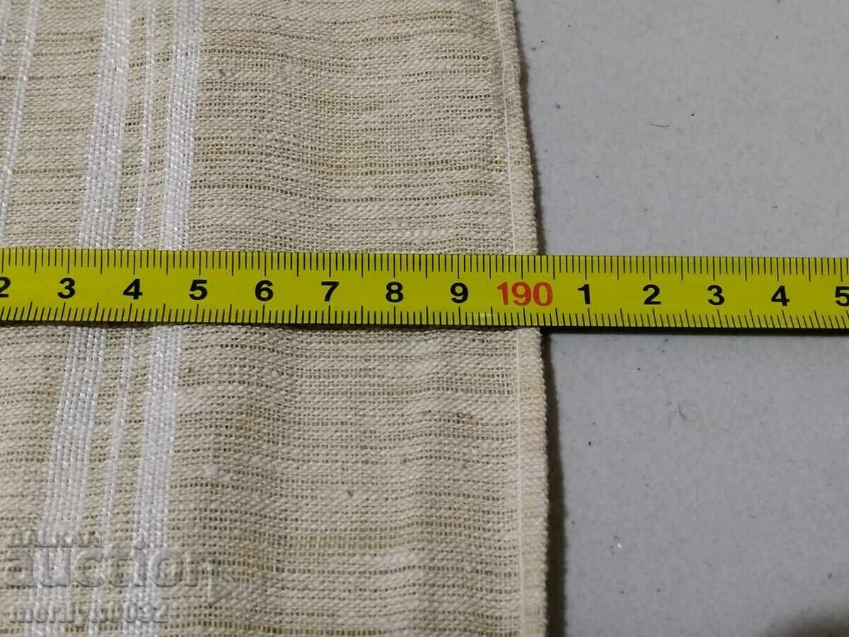 Old hand-woven sheet with lace trim - 5