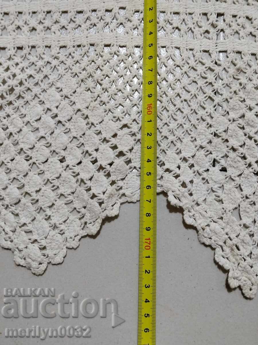 Old hand-woven sheet with lace trim - 6