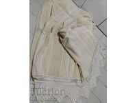 Cearșaf vechi țesut manual cu dantelă de in