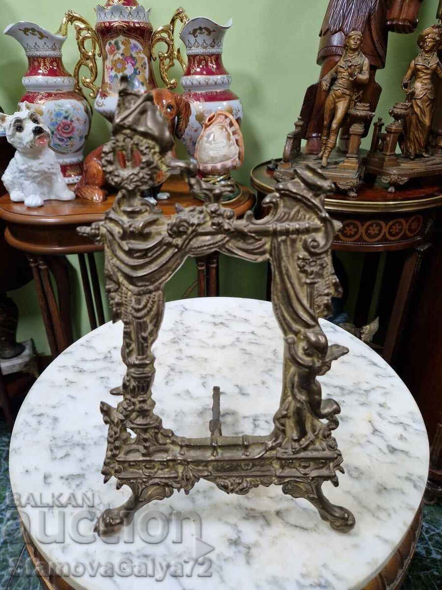 Auction  Old, great antique bronze picture stand