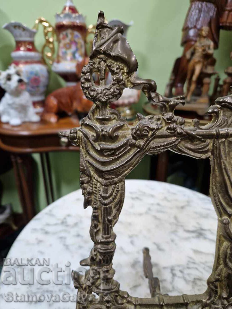 Стара страхотна антикварна бронзова поставка за снимки - 6