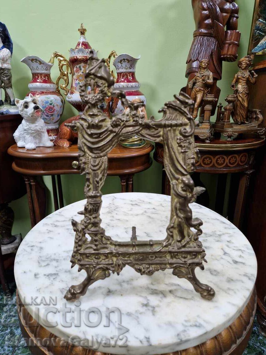Old, great antique bronze picture stand