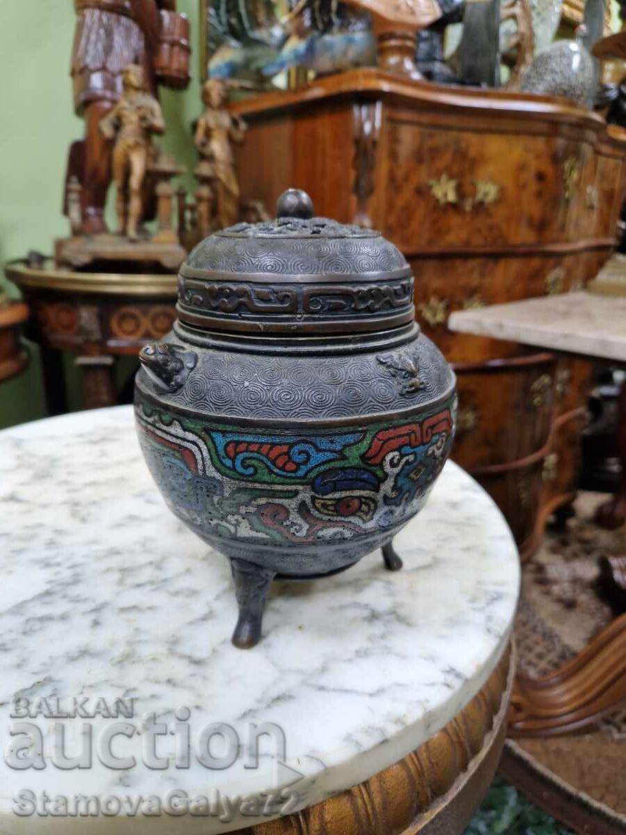 Δημοπρασία Σπάνιο αντίκα ιαπωνικό μπρούτζινο θυμιατήριο