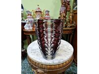 Vază rară antică belgiană din cristal Val Saint Lambert