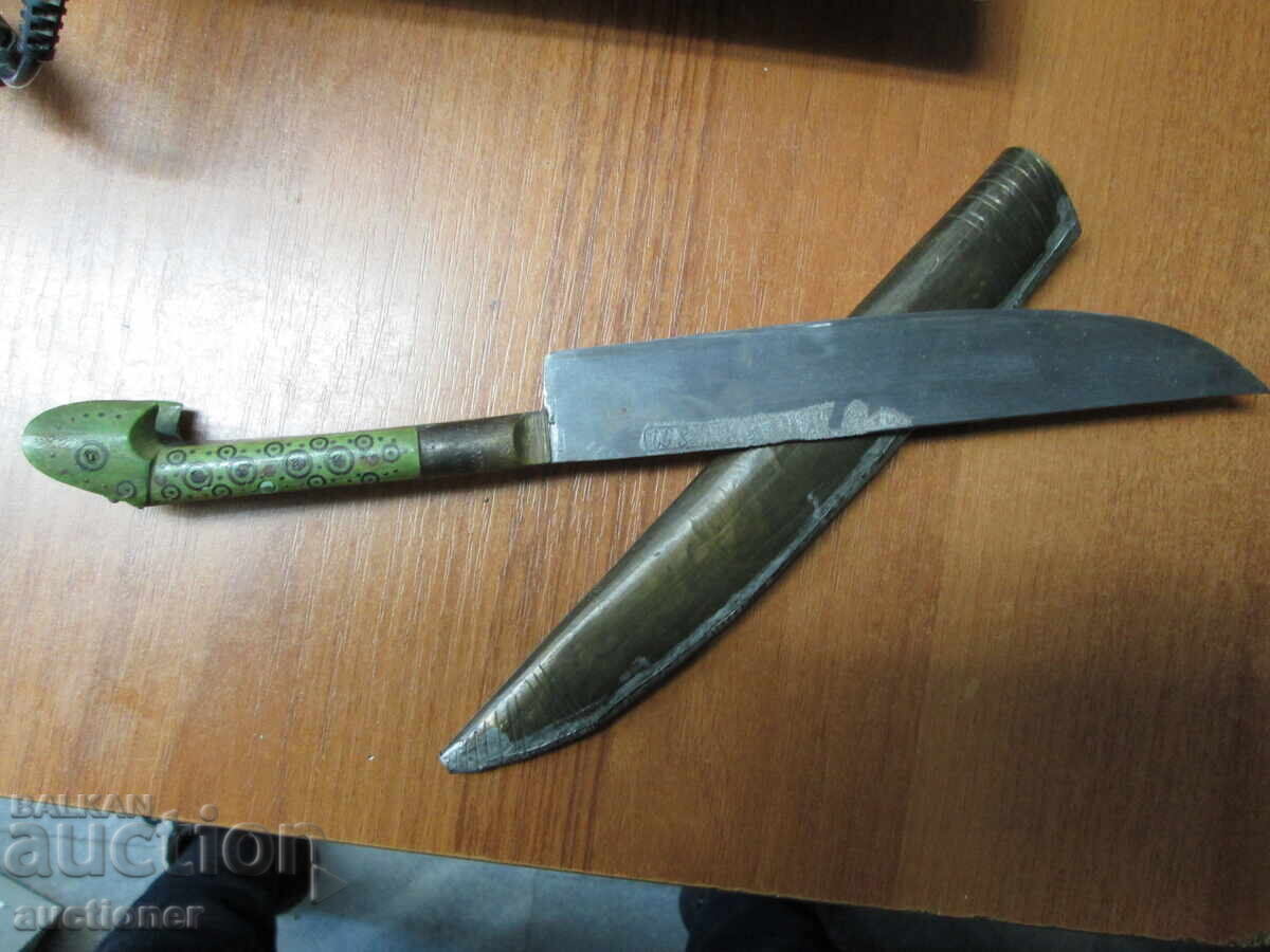 CUȚIT BOSNIAC VECHI AUTENTIC CU TEACĂ - RECHIN