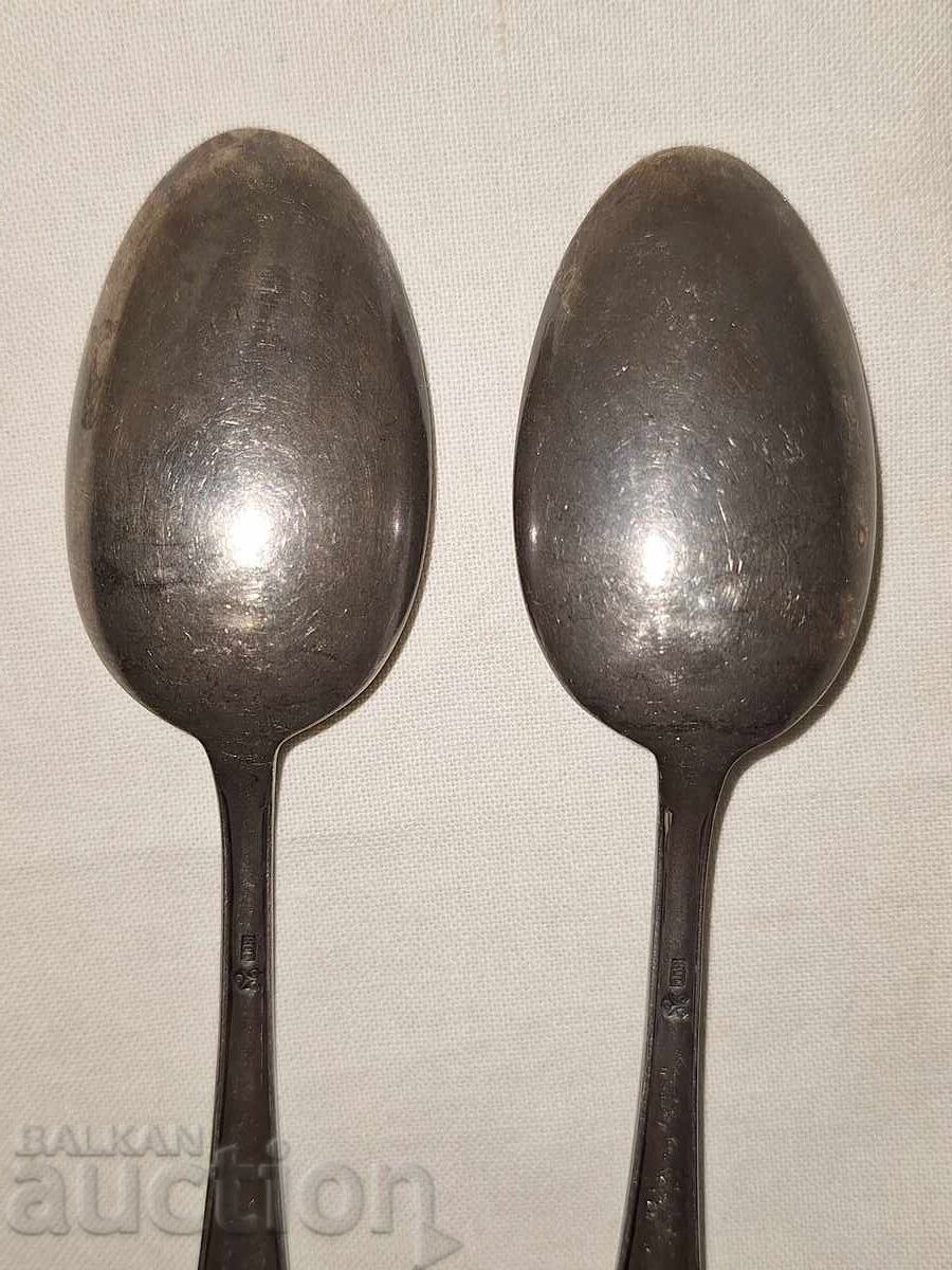 Two old silver spoons - 5